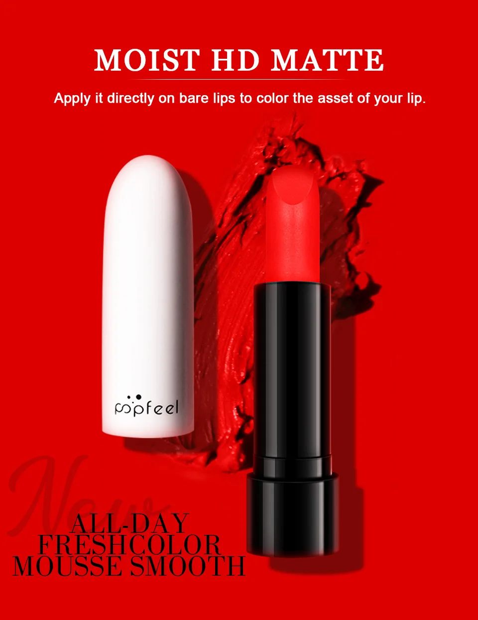 Высокое качество Popfeel водостойкая прочная матовая роскошная бархатная помада