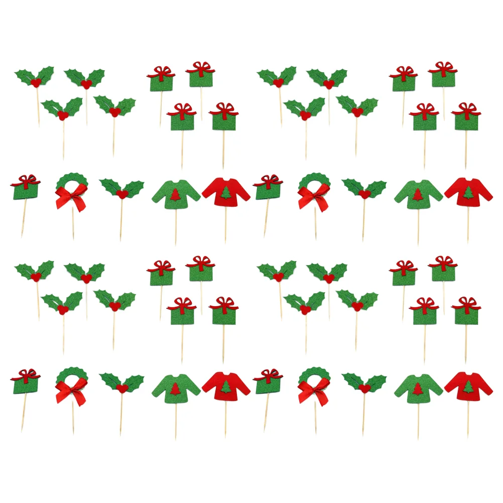 

50Pcs Practical Christmas Cake Insertion for Party