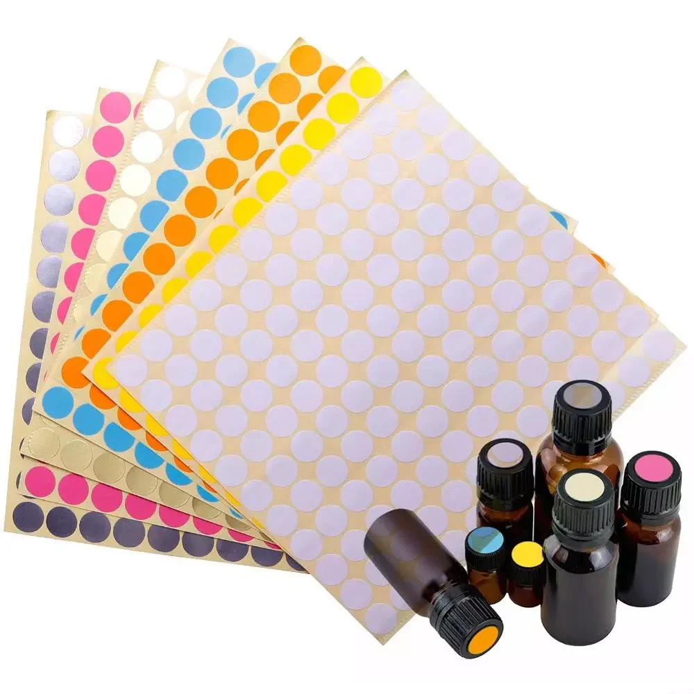 

132pcs/Sheet Bottle Labels Colorful Blank Round Tag Stickers Adhesive Oil Bottle Decals Labels For Essential Oil Bottle #281572