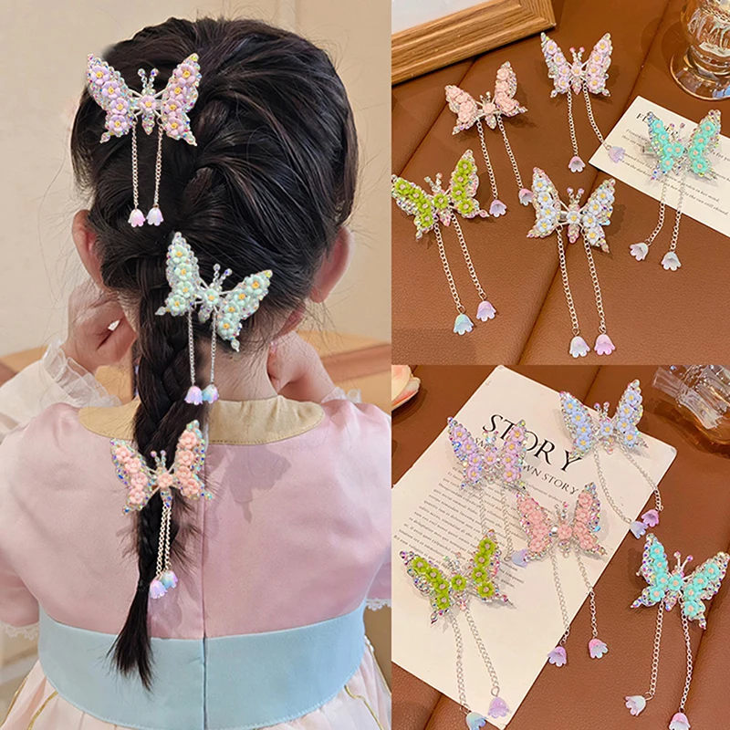 

Cute Tassel Butterfly Hair Clip Girls Hairpin Barrettes Shaking Move Wing Top Clip Bangs Clip Jewelry Hair Accessories Gifts