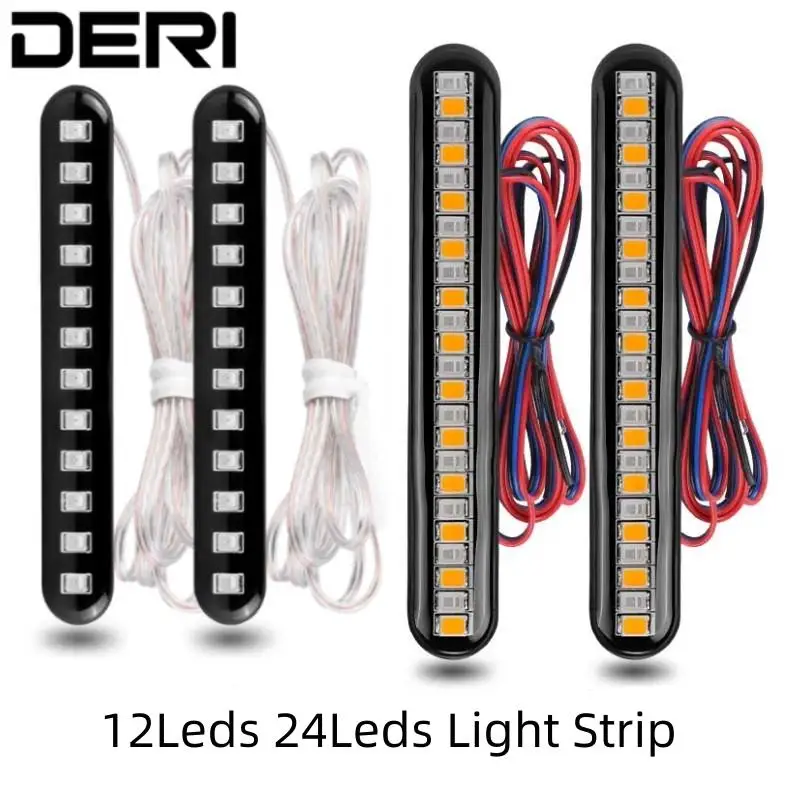 12/24 светодиодов, светодиодные ленты, поворотники, DRL, сканирование, остановка потока воды для мотоцикла, кроссового велосипеда, квадроцикла, электровелосипеда, UTV