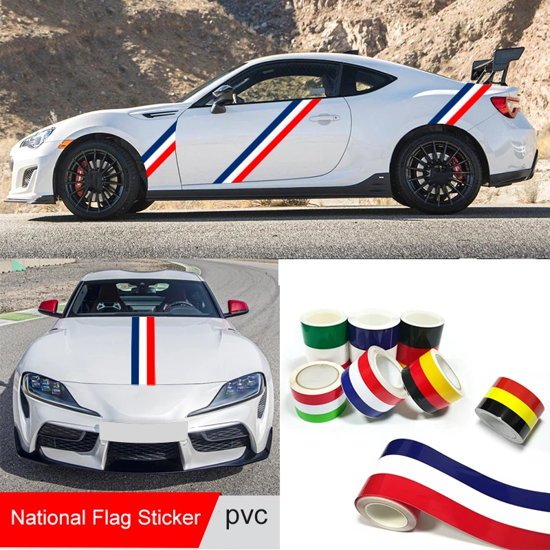 

Car PVC Badge Decoration Film Sticker German France Italy Flag Anti-Collision Strip Auto Decal Bumper Body Sticker Car Accessory