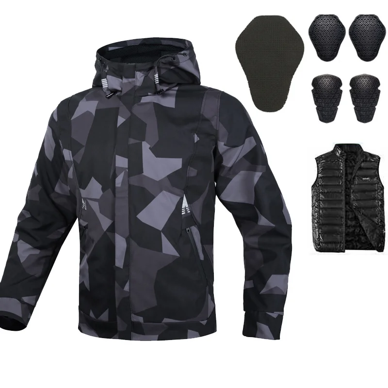 

Мотоциклетная куртка + брюки, водонепроницаемая мотоциклетная куртка, ветрозащитная куртка для мотоциклиста, мотоциклетная защита от паде...