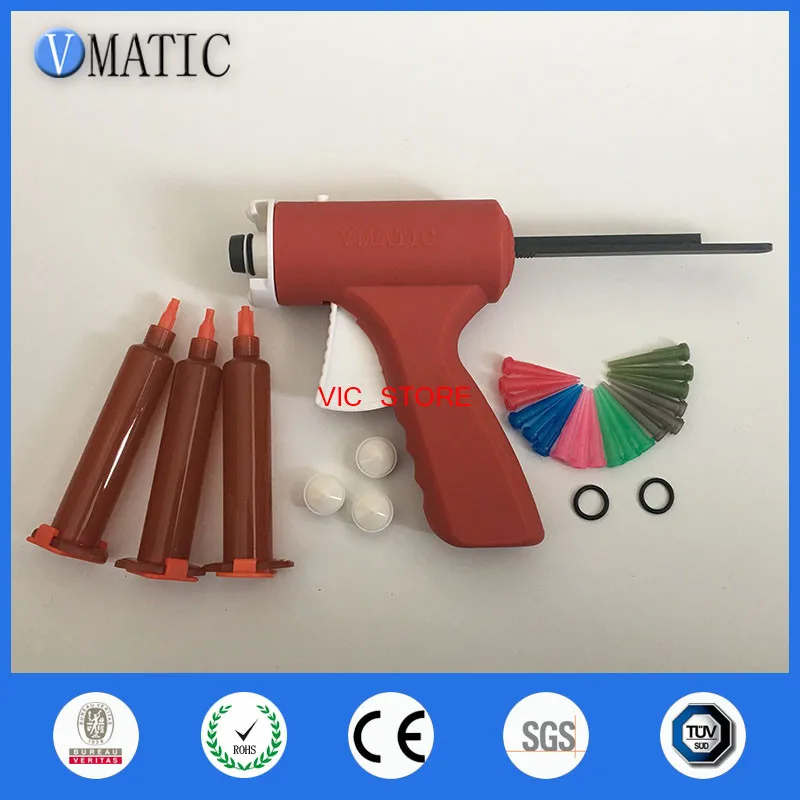 

High Quality 10ml Manual Single Liquid Glue Gun 10cc 1Pc With Pneumatic Syringe Barrel & Stopper Cover & Plastic Needle