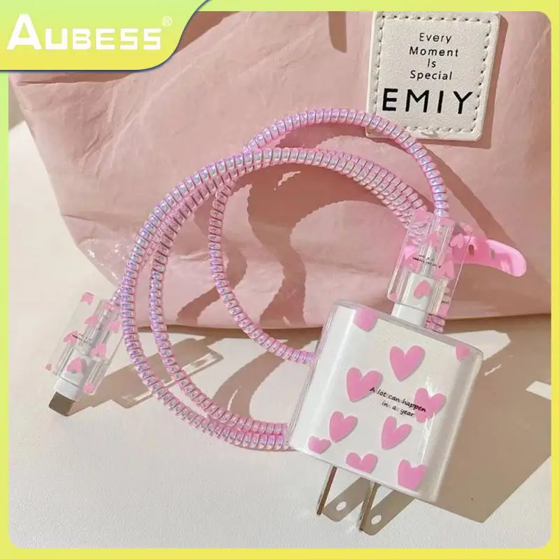

1 Pcs Lightweight Charger Head Protective Sleeve Convenient Wire Protector Cute Mobile Phone Charger Cover For Apple Tpu