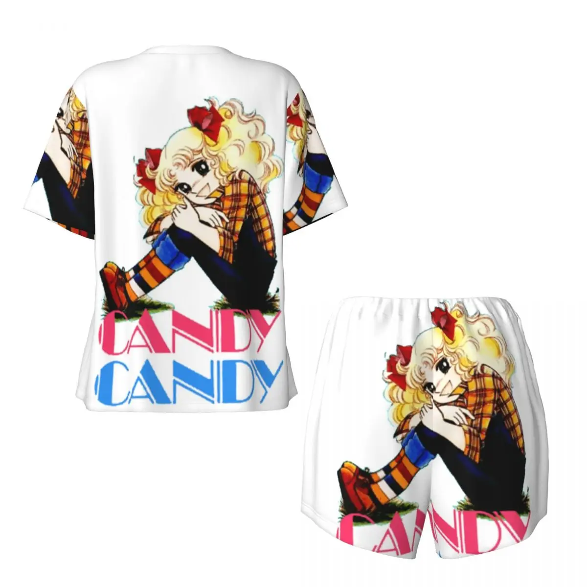 Женский пижамный комплект из 2 предметов с коротким рукавом и принтом