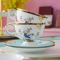 bone china coffee cup set spoon tray luxury flower vintage tea set cups with saucers breakfast jogo de xicaras home coffeeware