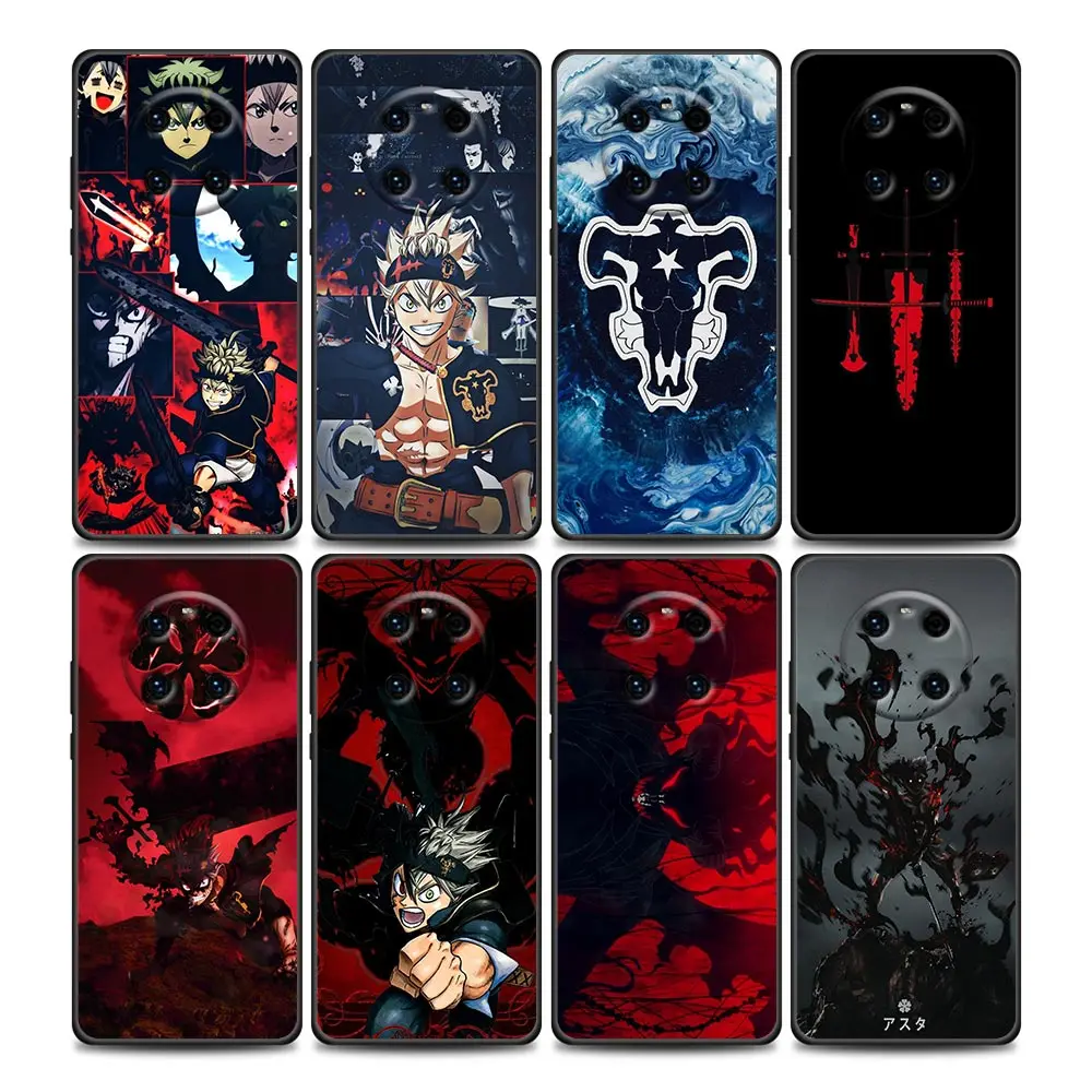 

Preto Trevo Anime Black Clover Asta Phone Case for Huawei Y6 Y7 Y9 2019 Y5p Y6p Y8s Y8p Y9a Mate 10 20 40 Pro RS Soft Silicone
