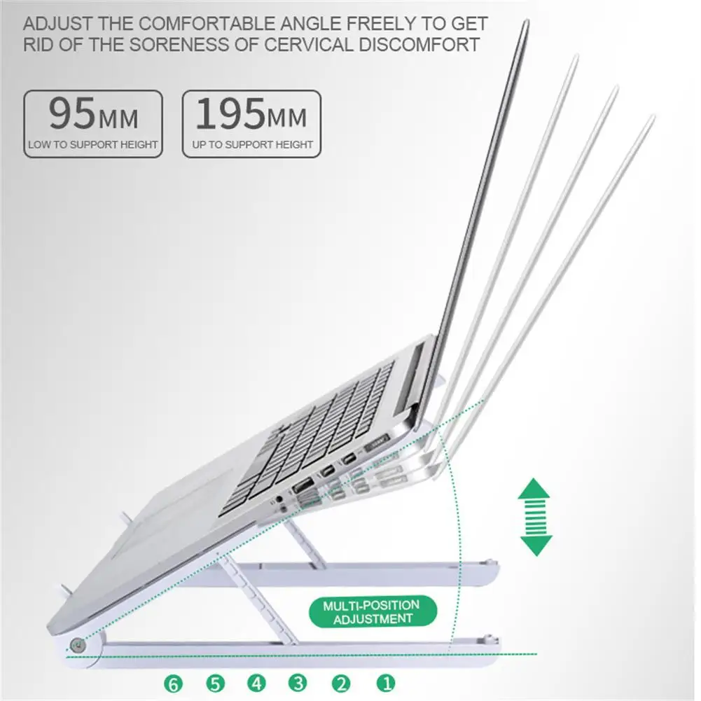

Laptop Stand Foldable Portable Ergonomic Bracket Viewing Angle Height Adjustable Holder Laptop Accessories