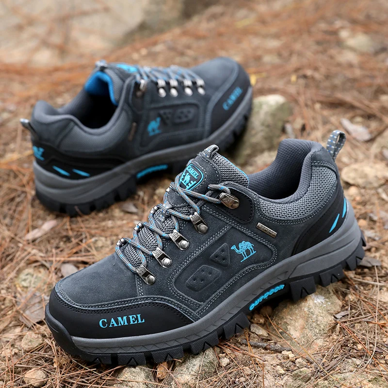 HIKEUP Outdoor Men Hiking Shoes Breathable Tactical Combat Army Boots Desert Training Sneakers Anti-Slip Trekking Sneakers