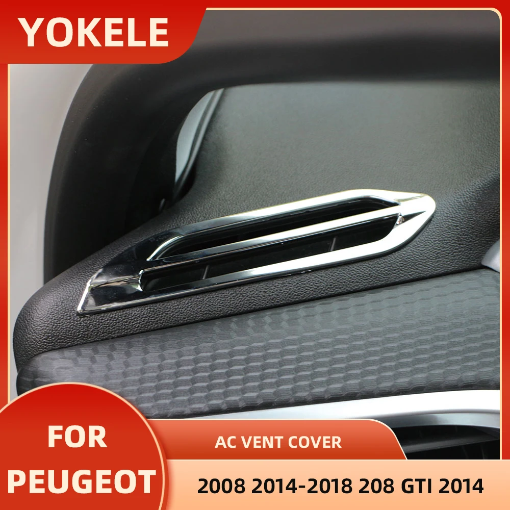 

Крышка вентиляционного отверстия LHD для автомобиля, отделка для Peugeot 2008 2014 - 2018 208GTI 2014, передний кондиционер, аксессуары из искусственного абс