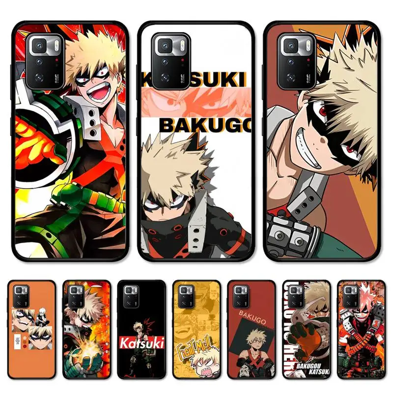 

FHNBLJ Katsuki Bakugo Boku My Hero Academia Phone Case for Redmi Note 8 7 9 4 6 pro max T X 5A 3 10 lite pro