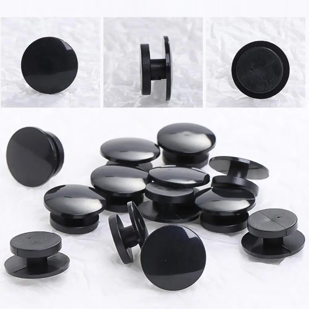 

200Pcs Shoe Charms Hard Lightweight DIY Ornaments Shoes Black Button Buckle Decorations Shoe Buttons for Keychain
