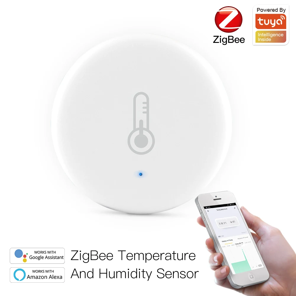 

Tuya Smart ZigBee Smart Temperature And Humidity Sensor Battery Powered Security With Tuya Smart Life App Alexa Google Home