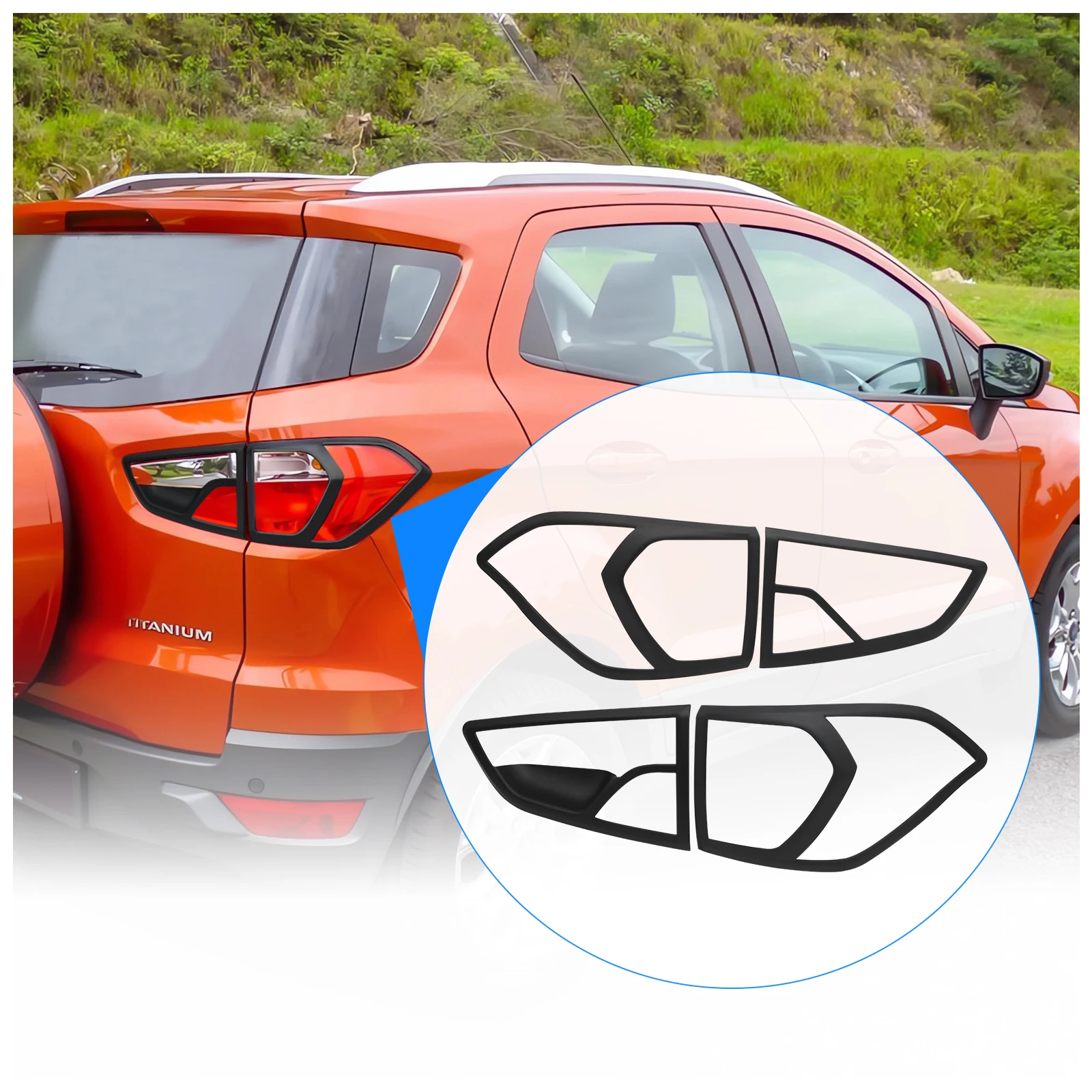 Накладки на заднюю фару для Ford Ecosport 2014 2015 2016 2017 год матовые черные защитные