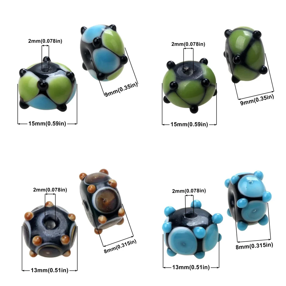 2 шт./лот 15x8 мм ручной работы Bumpy лэмпворк круглые стеклянные бусины для