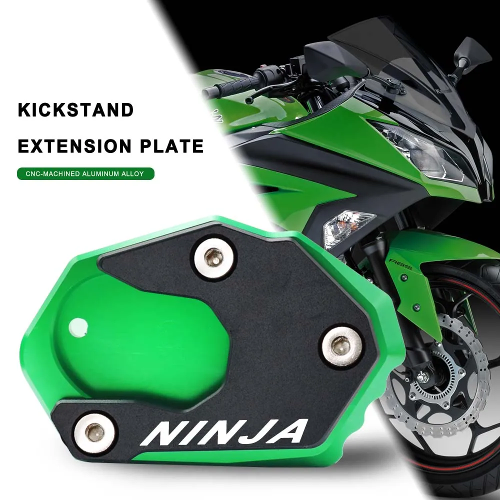 

For KAWASAKI NINJA 300 650 1000 ER6F Ninja650 ZX6R ZX10R ZX12R Motorcycle Side Stand Extension Pad Kickstand Enlarger