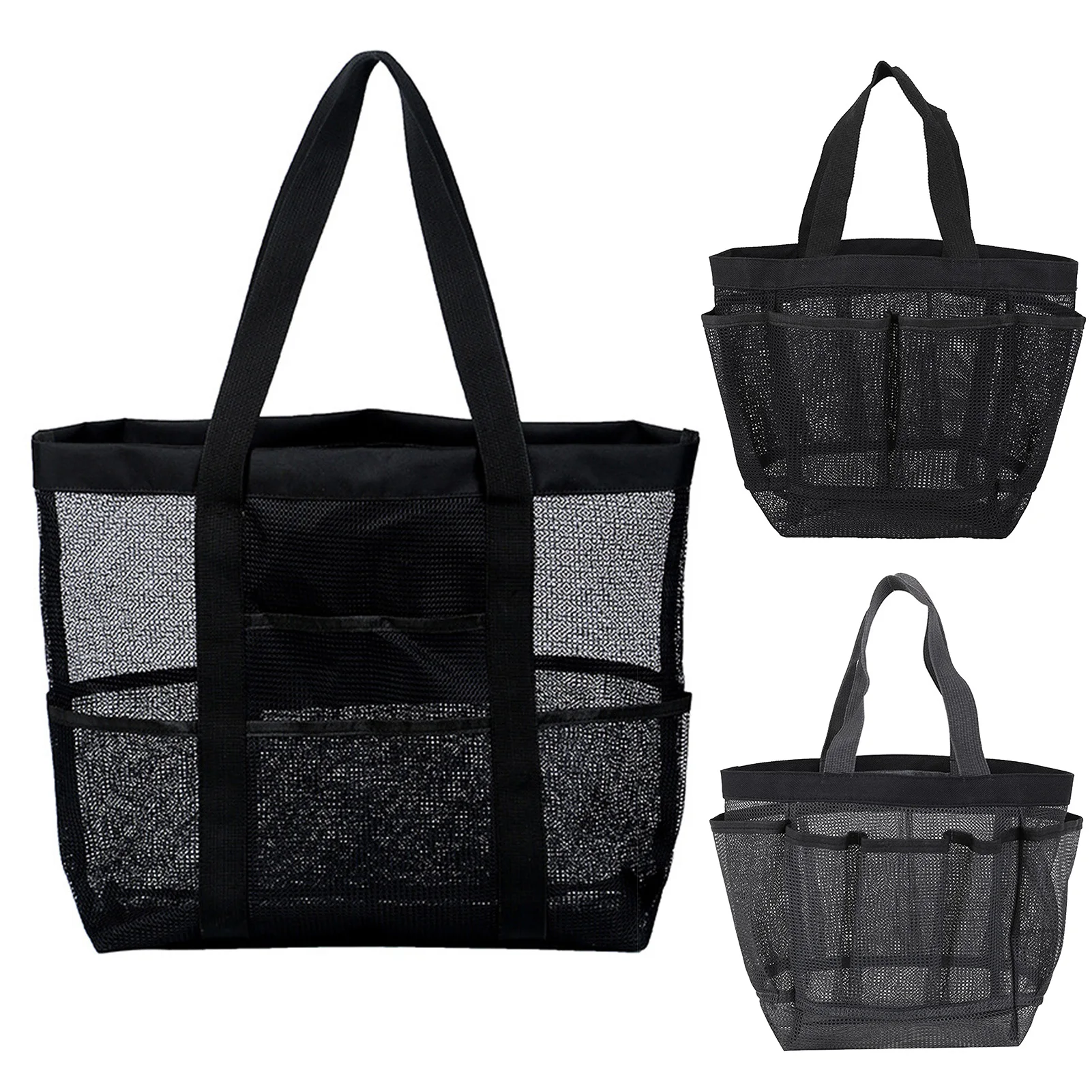 

Сетчатая переносная сумка для душа для колледжа, большая сумка-тоут для спальни, прочная с карманами, органайзер, быстросохнущая женская су...