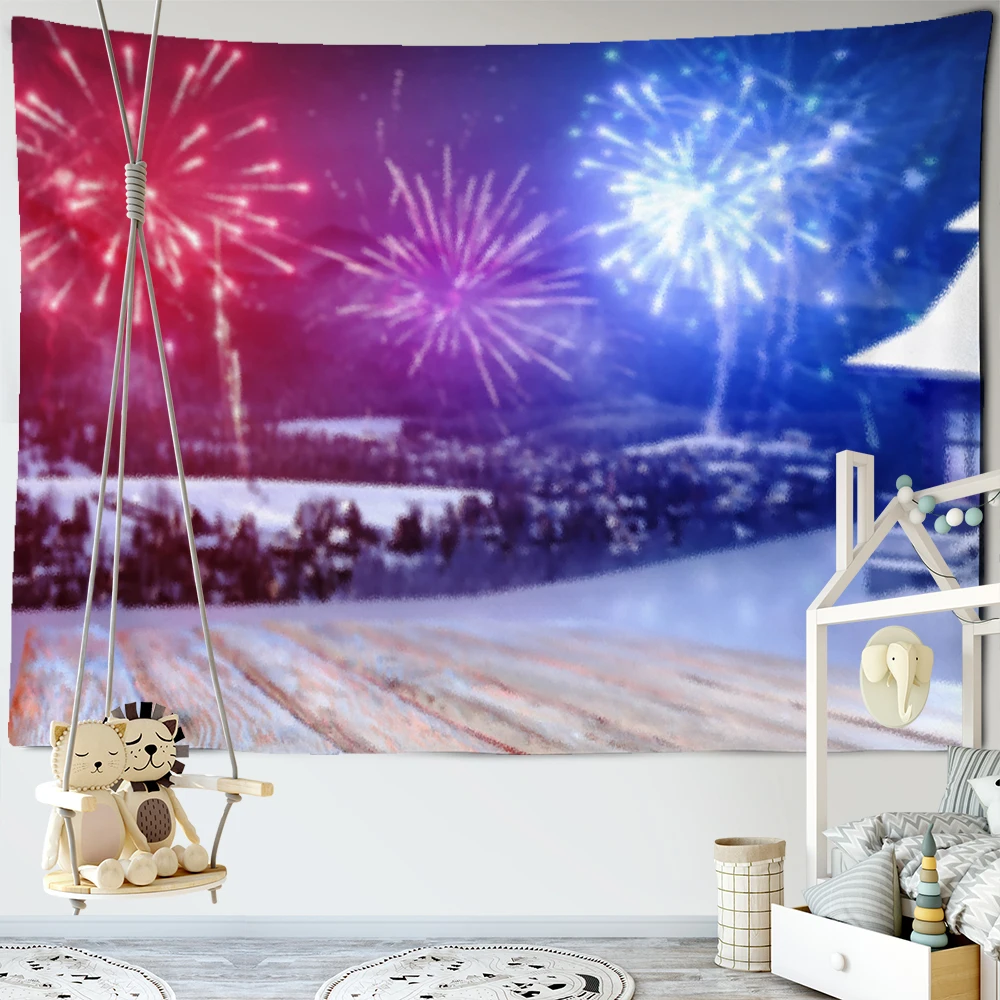 

Beautiful Christmas Fireworks Tapestry Mandala Home Wall Hanging Hippie Bohemian Decoration Holiday Gifts