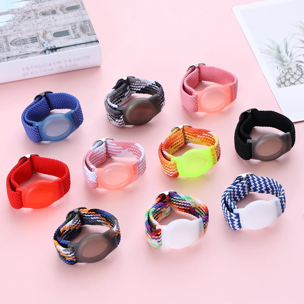 Nylon Braided Kids Strap Anti Scratch Bracelet Adjustable Wristband Holder Protector Tracker Protective Sleeve for Apple Airtag - купить по