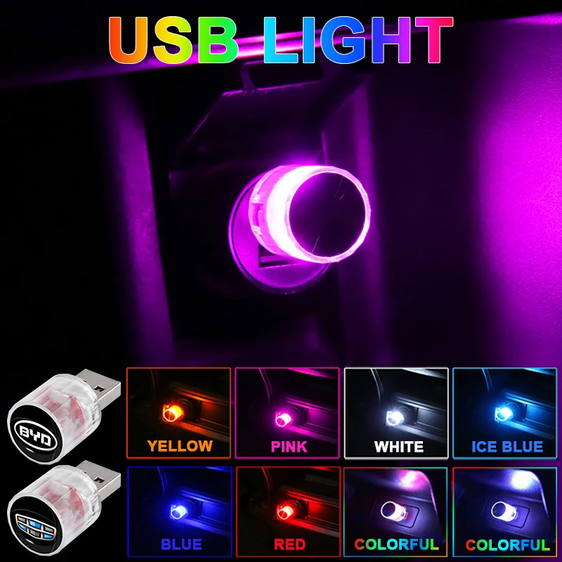 

1pc Car Mini USB LED Ambient Light Car Decorative Light for BYD Stromspeicher E6 G3 2014 Repuestos F0 Repuestos F3r Accessories