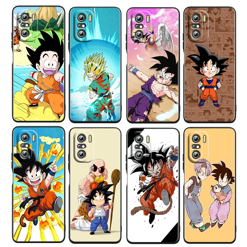 

Anime Dragon Ball Little Goku For Xiaomi Redmi K50 K40 Gaming K30 K30S K20 Pro 5G 10X TPU Soft Black Phone Case Cover Coque Capa