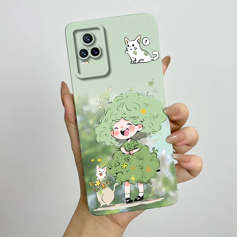 For Vivo V21E 4G / Y73 Phone Case V2061 V2059 V2146 V2212 V2168 Soft Silicone Painted Back Cover Cute Printed Shell Casing
