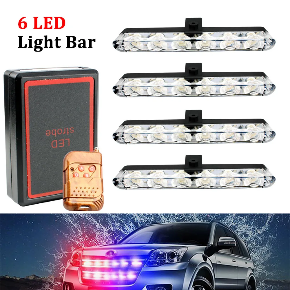 

Car Strobe Side Warning Light Grille Light DRL Red Blue Flashing Emergency Lamp Wireless Remote Control Warning Signal Light