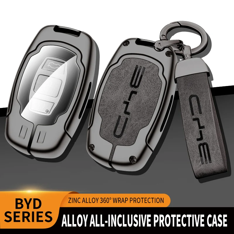 

Zinc Alloy Car Smart Remote Key Fob Case Cover Holder Shell For BYD Song Sirui G6 Qin E5 Old S7 Keychain Accessories Protector