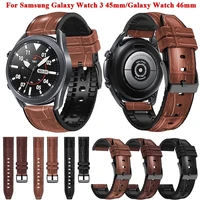 22mm leather strap for samsung galaxy watch 3 45mm galaxy watch 46mm bracelet for huawei watch gt2 gt3 46mm replacement strap