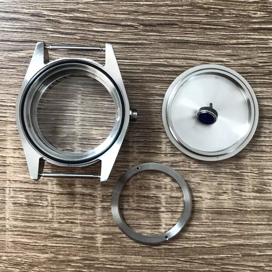 41mm Men's Watch Case Accessories Sapphire Glass Brushed Steel Case for ETA 2824 Mechanical Movement for 30.5mm Dial