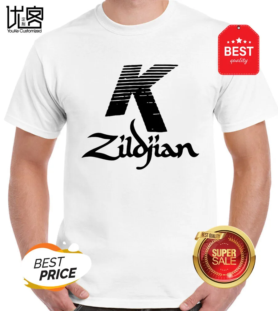 

New Zildjian K Logo Cymbal Drum Grey T-Shirt Mens Tshirt men's women's 100% cotton short sleeves tops tee printed casual t-shirt
