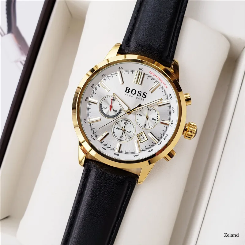 Fashion Hugo Boss Watches for Men Luxury Business Belt Quartz Movement Multifunctional Chronograph Luxury Design Auto Date