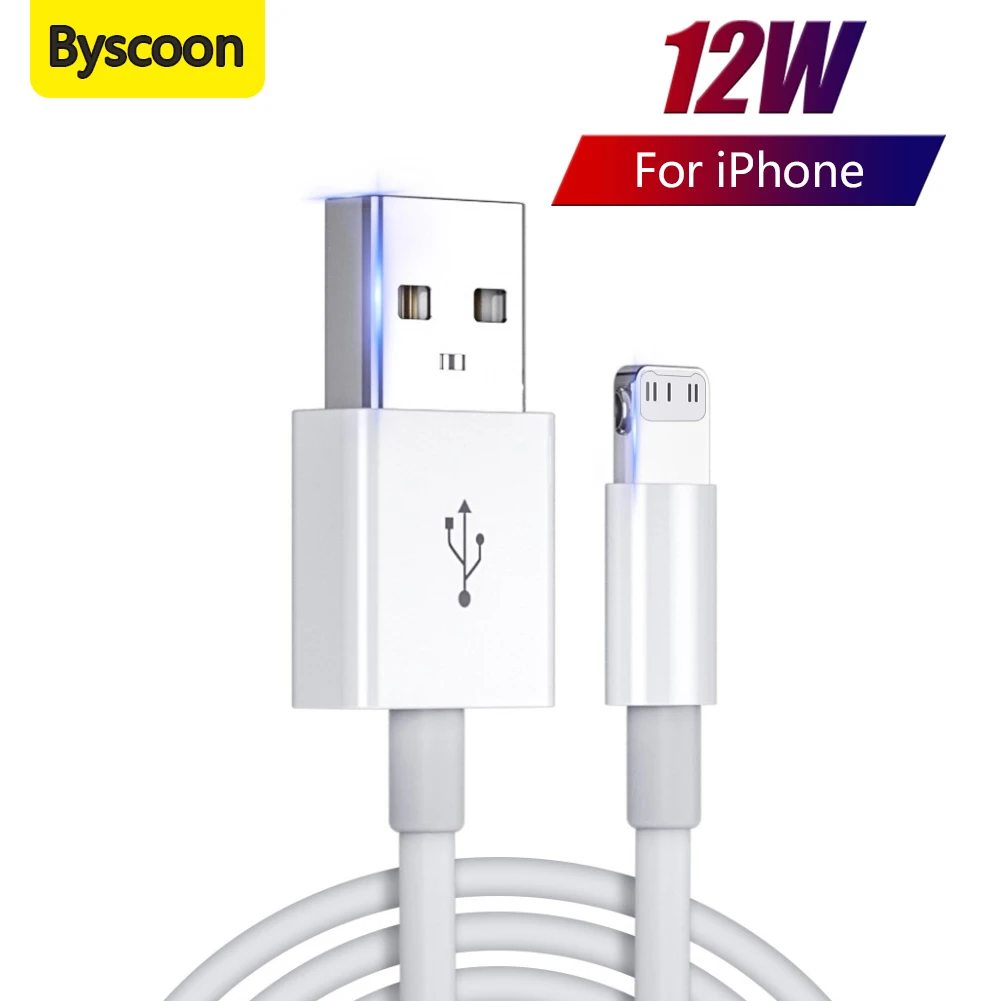Зарядный USB-кабель Byscoon для Apple iPhone 13 12 11 PRO X XS MAX XR 5 5S SE 6 6S 7 8 Plus ipad mini air 2 провод