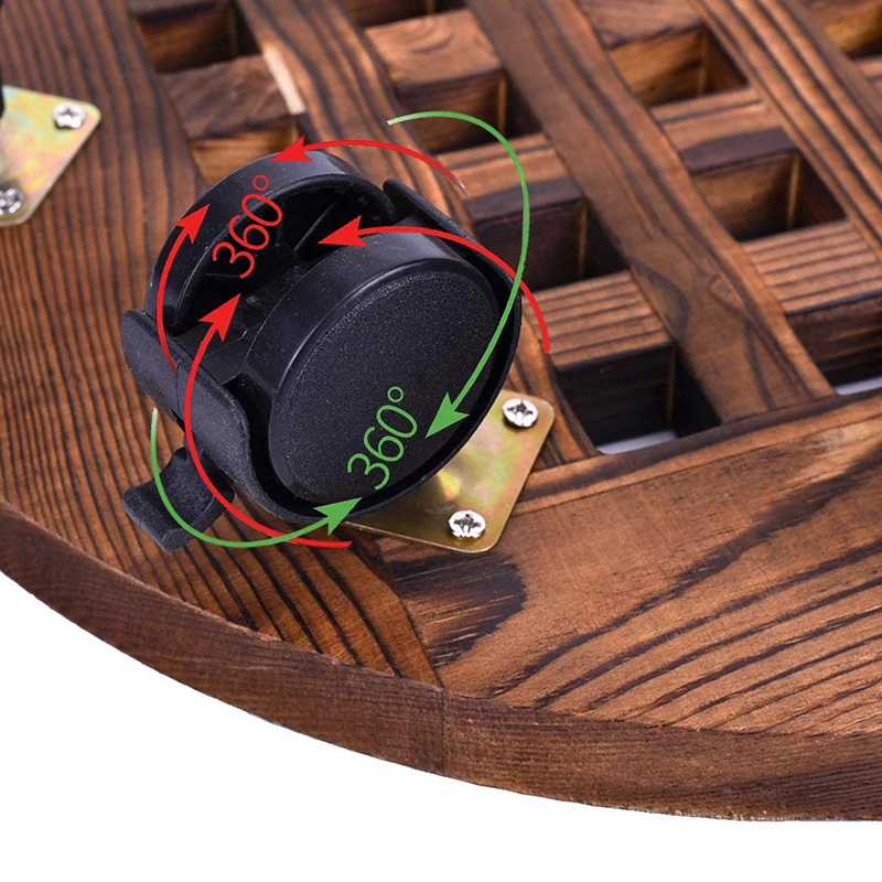 Деревянный цветочный горшок съемный поднос держатель для растений колесико