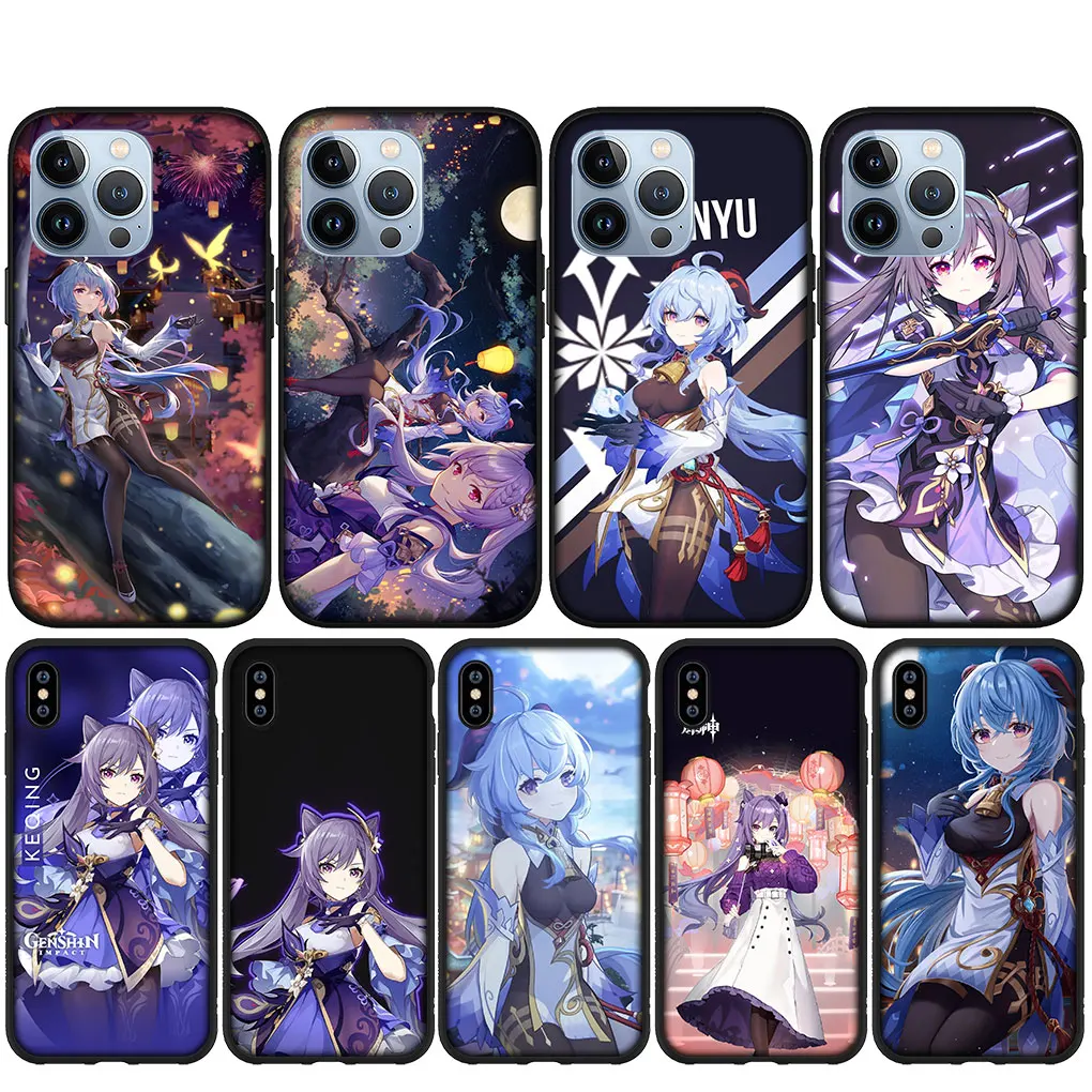 Чехол для телефона Genshin Impact Ganyu Keqing, чехол для iPhone 15 14 13 12 Mini 11 Pro X XR XS Max 8 7 Plus + 15 +, мягкий чехол