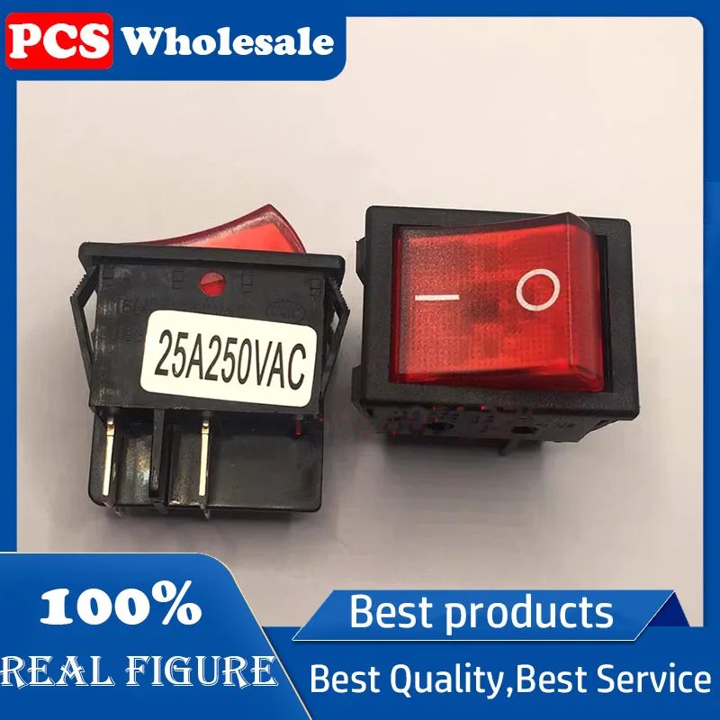 

KCD4 Taiwan imports Ship type switch 25A/250 v high current four feet red R210 silver contact