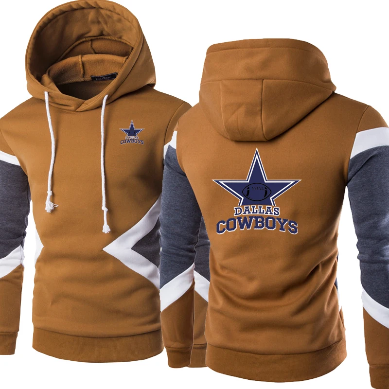 

New Fashion Spring Autumn Dallas Cowboys Logo Hoodies Patchwork Men Pullover Sweatshirts Casual Long Sleeve Cotton Hoody