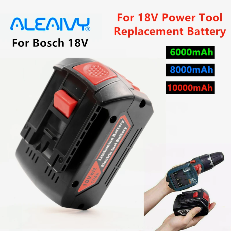 

18V Battery With Charger 18V 6/8/10A Lithium for Bosch Rechargeable Power Tool Battery BAT609 BAT610 BAT618 BAT619G BAT Batteria