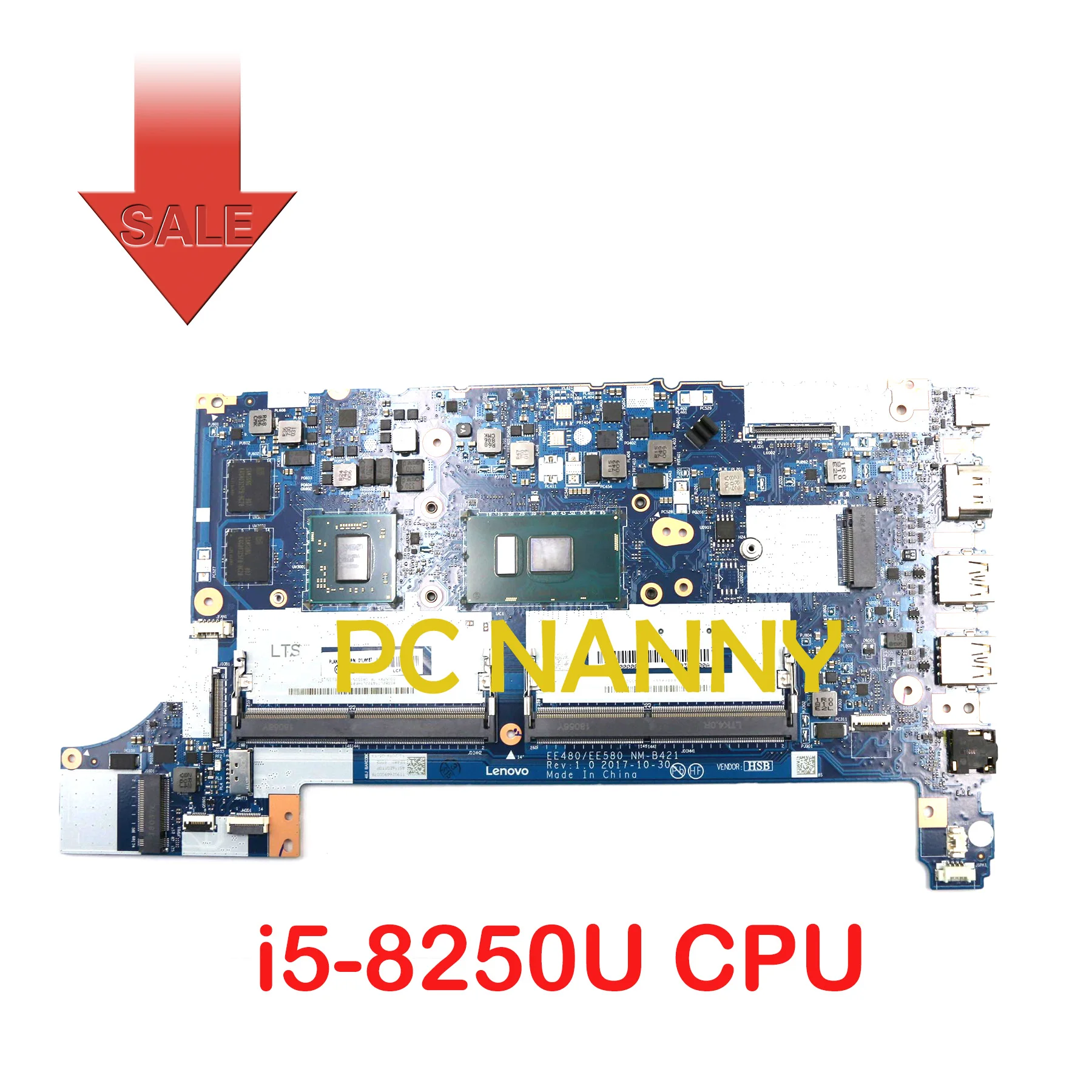 

PCNANNY for ThinkPad E480 E580 laptop motherboard i5-8250U NM-B421 AMD Radeon RX 550 2GB