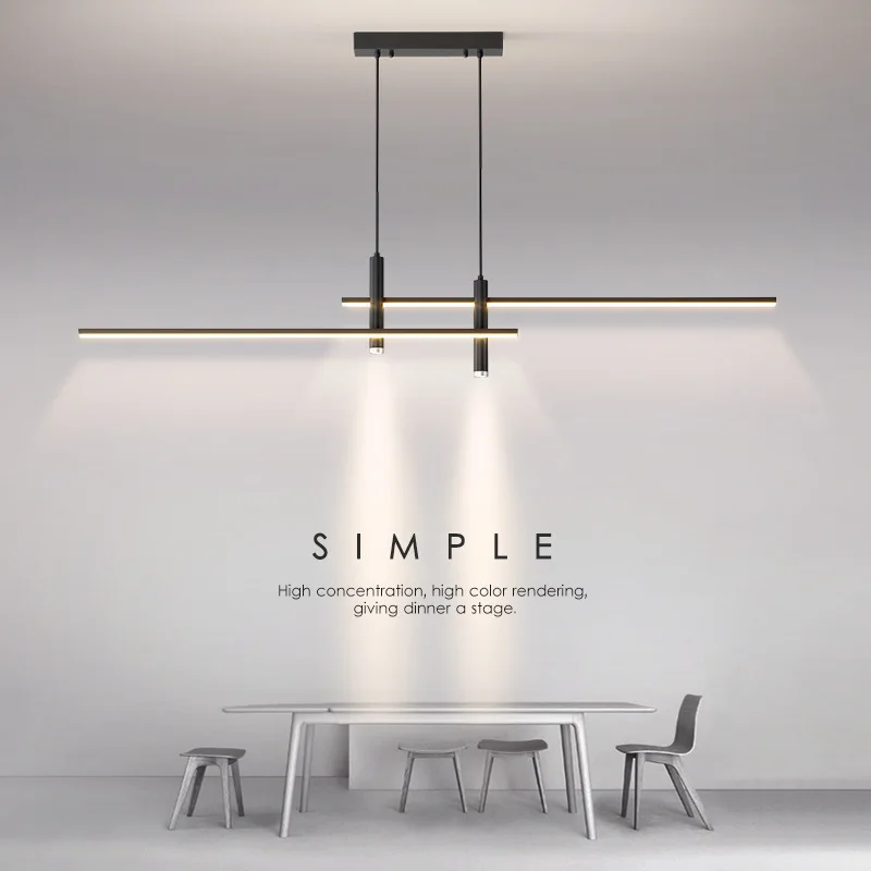 

LED long pendant lamp living room dining room bar spotlight office hanging lamp simple creative LED night light droplight