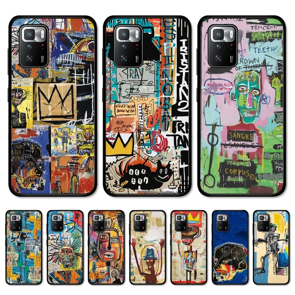 

B-Basquiats Art Phone Case For Redmi 5 6 7 8 9 10 plus pro 6 7 8 9 A GO K20 K30 K40 pro plus F3 Fundas