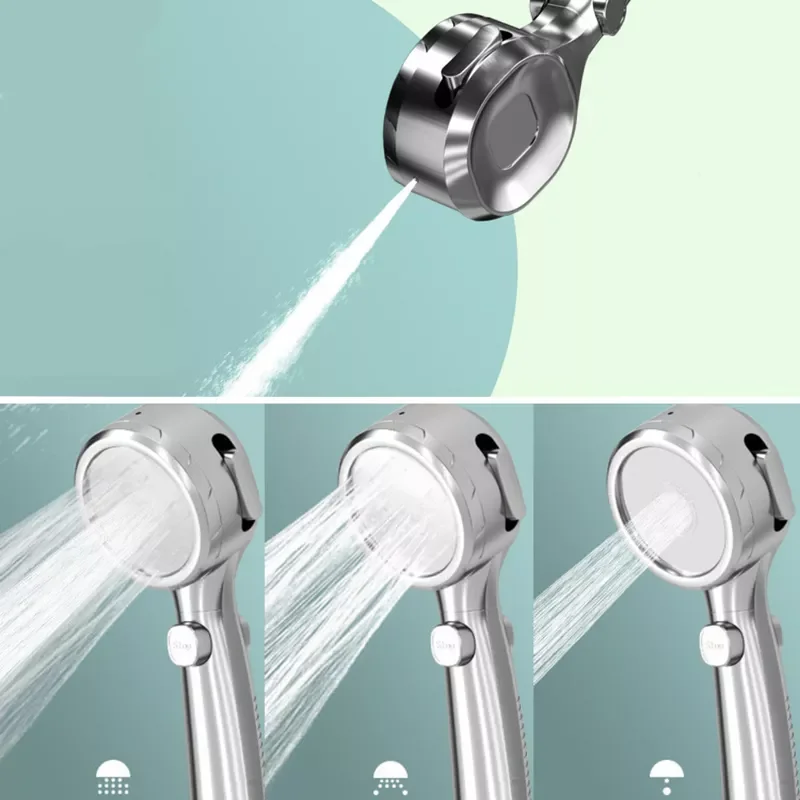 

4 Modes Temperature DigitDisplay Shower Head Handheld No Charging Required High Pressure Water Saving Shower Head For Bathroom