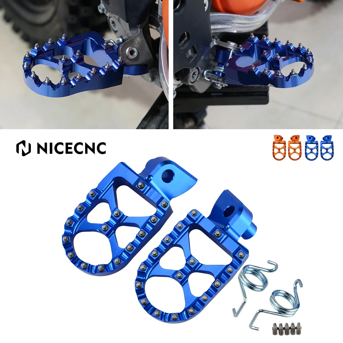 

NiceCNC Foot Pegs Footrests for Husqvarna TE FE FC125 250 300 350 400 450 501 TC 65 85 125 FS450 2014 2015 2016 KTM EXC EXCF XCF