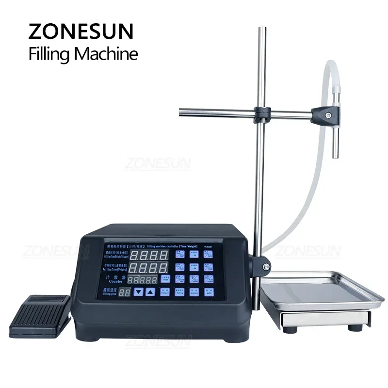 Фото Насос-дозатор ZONESUN ZS-DPYT320 с диафрагменным приводом и функцией взвешивания, для розлива жидкостей 1-1000 г в маленькие бутылки, для эфирных масел, соков, парфюмерии №5