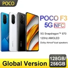 Смартфон POCO F3 5G 128G 256G, смартфон с восьмиядерным Snapdragon 870, экраном 6,67 дюйма 120 Гц E4 AMOLED