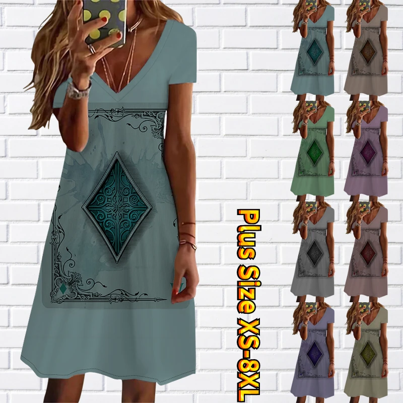 

Женское платье-пуловер с коротким рукавом и V-образным вырезом