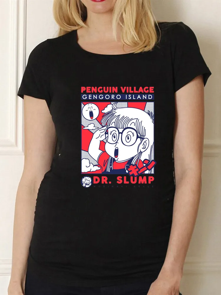 

Футболка женская с принтом аниме Arale, милая рубашка в стиле 90-х, мультяшная одежда с коротким рукавом, топ в японском стиле