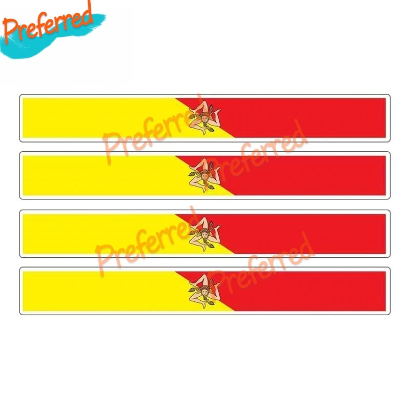 

4 X Sicilia Италия Сицилия автомобиль наклейка s автомобиль полоса мотогонок флаг наклейка для вашего дома, автомобиля, охладители и ноутбуки 13 с...