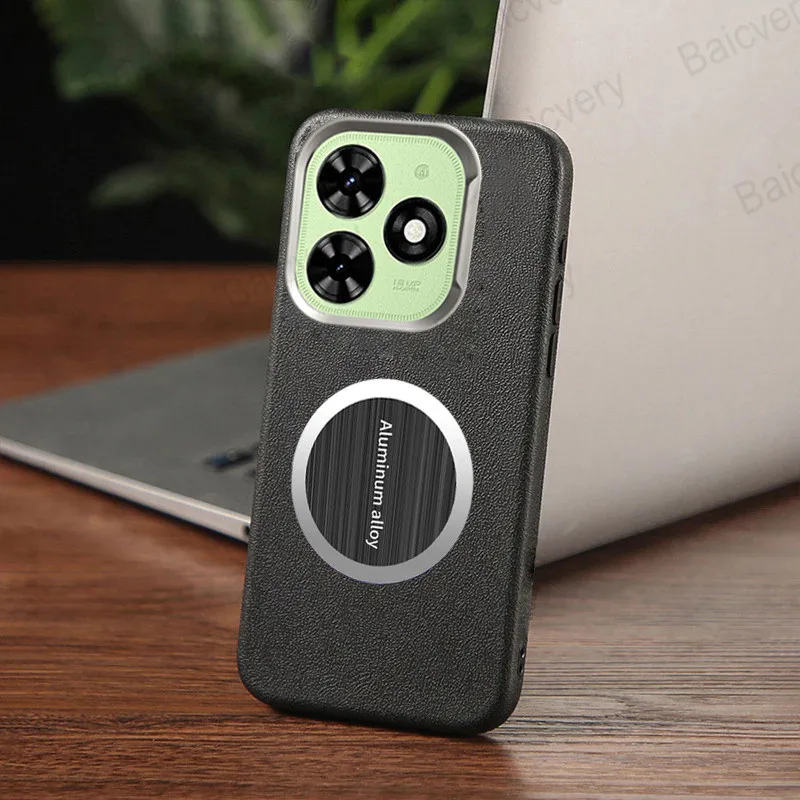 Для Infinix Smart 10 HDSmart 8 PlusHDProTecno Spark GO 2024, кожаный мягкий чехол из искусственной кожи с наклейкой из железного листа (art.: 3920d16cfeaf2) - 3920d16cfeaf2